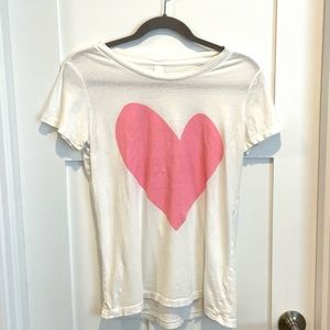 Kerri Rosenthal Original Imperfect Heart Tee white pink Size Medium